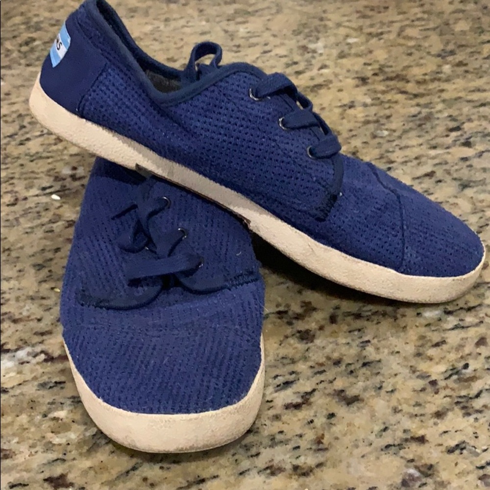 Blue Toms with laces